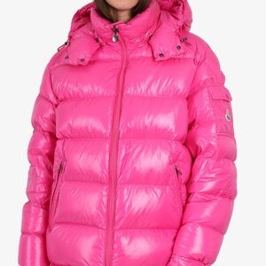 Moncler Pink Maya Shiny Puffer Jacket Coat Hooded Unisex